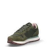 Ally Solid sneaker in tessuto e pelle verde militare scuro | Boscaini Scarpe