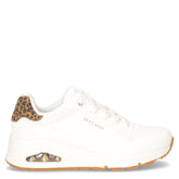 Uno jungle nite sneaker in ecopelle bianco leopardo | Boscaini Scarpe