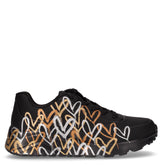 Uno lite metallic love sneaker in ecopelle nero oro | Boscaini Scarpe