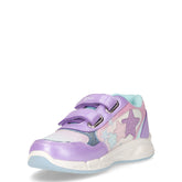 Sneaker bambina in ecopelle con luci lilla | Boscaini Scarpe
