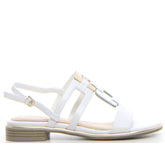 Sandalo slingback white comb | Boscaini Scarpe