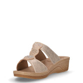 Ciabatta in ecopelle con zeppa platino | Boscaini Scarpe