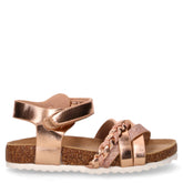 Sandalo in ecopelle bambina champagne | Boscaini Scarpe