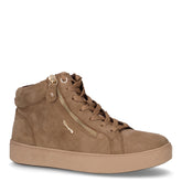 Sneaker alta con zip laterale in pelle scamosciata pepe | Boscaini Scarpe