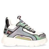 CLD Chai sneaker in ecopelle bianco nero arcobaleno | Boscaini Scarpe