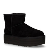Classic Mini Platform stivaletto caldo in pelle nero | Boscaini Scarpe