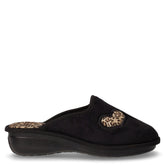 Ciabatta in tessuto con zeppa nero | Boscaini Scarpe