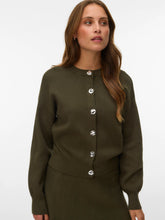 Cardigan in maglia con bottoni verde scuro | Boscaini Scarpe