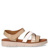 Sandalo in pelle beige platino bianco | Boscaini Scarpe