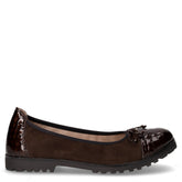 Ballerina in pelle scamosciata con fiocco marrone | Boscaini Scarpe
