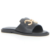 Ciabatta con staffa black | Boscaini Scarpe