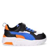 Trinity sneaker in ecopelle e tessuto bianco blu nero arancio | Boscaini Scarpe