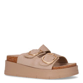 Ciabatta in tessuto con zeppa offwhite | Boscaini Scarpe