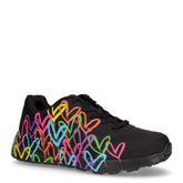 Uno Lite Spread The Love sneaker bambina in ecopelle nero - SKECHERS | Boscaini Scarpe