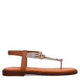 Sandalo infradito con strass cuoio | Boscaini Scarpe