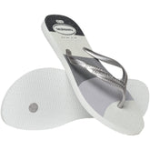 Fantasia gloss ciabatta infradito white silver | Boscaini Scarpe