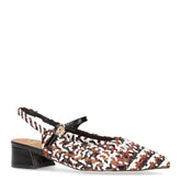 Slingback a punta con cinturino brown bianco nero | Boscaini Scarpe