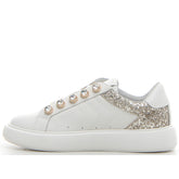 Sneaker con strass bianco platino | Boscaini Scarpe