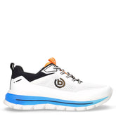 Sneaker in tessuto con dettagli tecnici bianco nero | Boscaini Scarpe