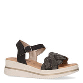 Sandalo in ecopelle con zeppa nero - Sandali Con Tacco Donna | Boscaini Scarpe