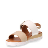 Sandalo in ecopelle beige bianco | Boscaini Scarpe
