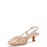 Sandalo a punta con tacco crema | Boscaini Scarpe