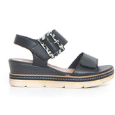Sandalo con zeppa nero - Sandali Con Tacco Donna | Boscaini Scarpe