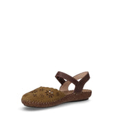 Sandalo in pelle con strappo moro oliva | Boscaini Scarpe