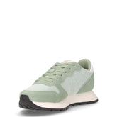 Ally Glitter Textile sneaker in pelle e tessuto verde | Boscaini Scarpe