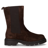Stivaletto in pelle scamosciata con zip marrone | Boscaini Scarpe
