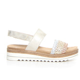 Sandalo con zeppa gold metallic | Boscaini Scarpe