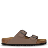 Arizona ciabatta in pelle grigio taupe | Boscaini Scarpe