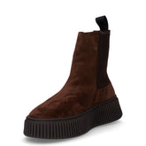 Stivaletto beatles in pelle con platform cacao | Boscaini Scarpe