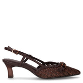 Slingback con tacco in pelle mocca | Boscaini Scarpe