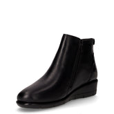 Stivaletto in pelle con zeppa nero | Boscaini Scarpe