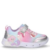 Vivienne sneaker in tessuto con luci bambina argento rosa | Boscaini Scarpe