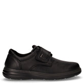 Scarpa comoda extra wide con strappo in pelle nero | Boscaini Scarpe