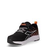 Falcon 6 sneaker in ecopelle bambino nero arancione | Boscaini Scarpe
