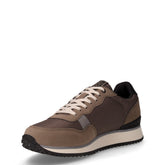 Sneaker in tessuto ed ecopelle grigio scuro marrone | Boscaini Scarpe