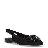 Slingback bassain tessuto traforato con fibbia nero - LAURA BIAGIOTTI | Boscaini Scarpe