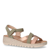 Sandalo in pelle con zeppa salvia - Sandali Con Tacco Donna | Boscaini Scarpe
