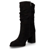 Stivale in tessuto con tacco nero | Boscaini Scarpe