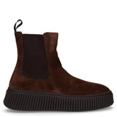 Stivaletto beatles in pelle con platform cacao | Boscaini Scarpe