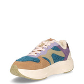 Sneaker in pelle e tessuto cobalto | Boscaini Scarpe