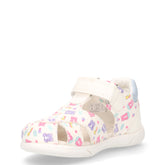 Zapito sandalo in ecopelle bambina bianco multicolor | Boscaini Scarpe