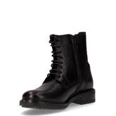 Stivaletto stringato in pelle con zip nero | Boscaini Scarpe