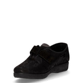 Pantofola con strappo in tessuto nero | Boscaini Scarpe