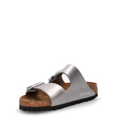 Arizona ciabatta in pelle argento | Boscaini Scarpe