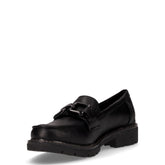 Mocassino con staffa in ecopelle nero | Boscaini Scarpe