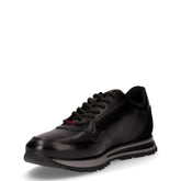 Sneaker con zip laterale in pelle nero | Boscaini Scarpe